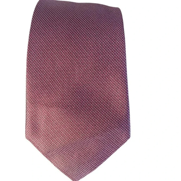 The Men's Store Classic Red Textured Silk Tie - Picture 1 of 6